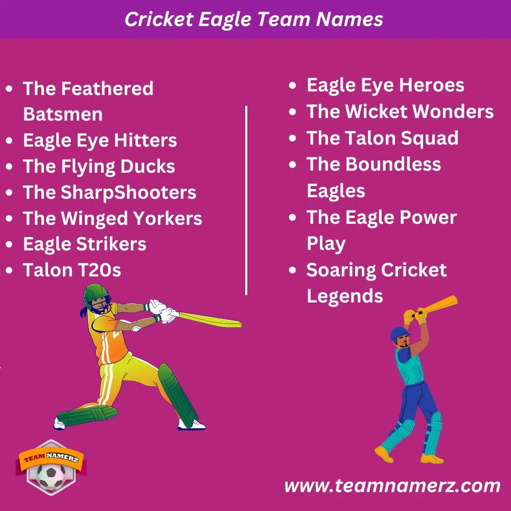 Cricket Eagle Team Names