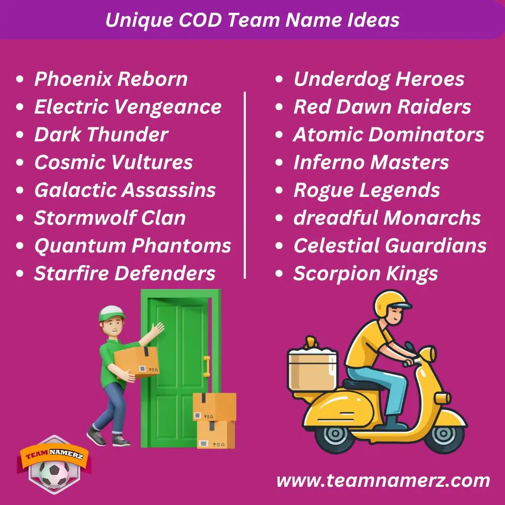 Unique Cod Team Name Ideas