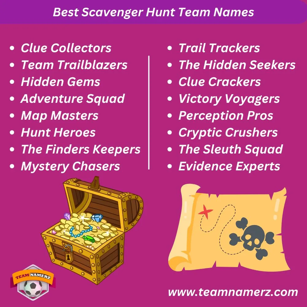 Best Scavenger Hunt Team Names