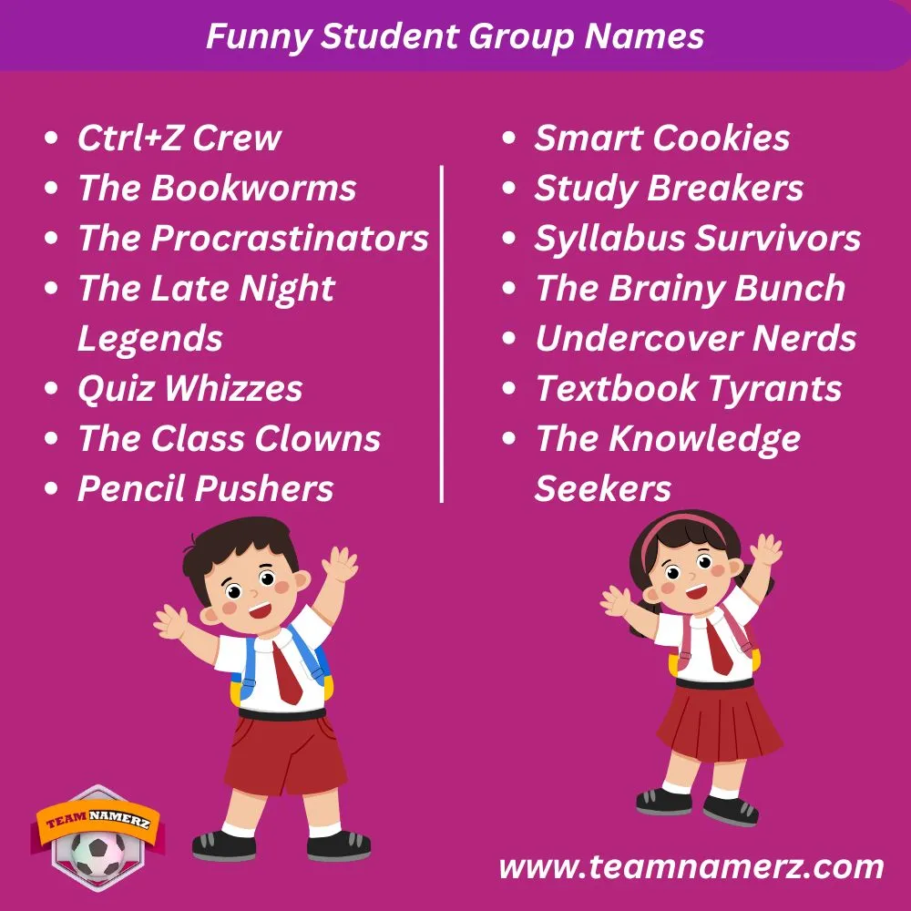 Funny Student Group Names