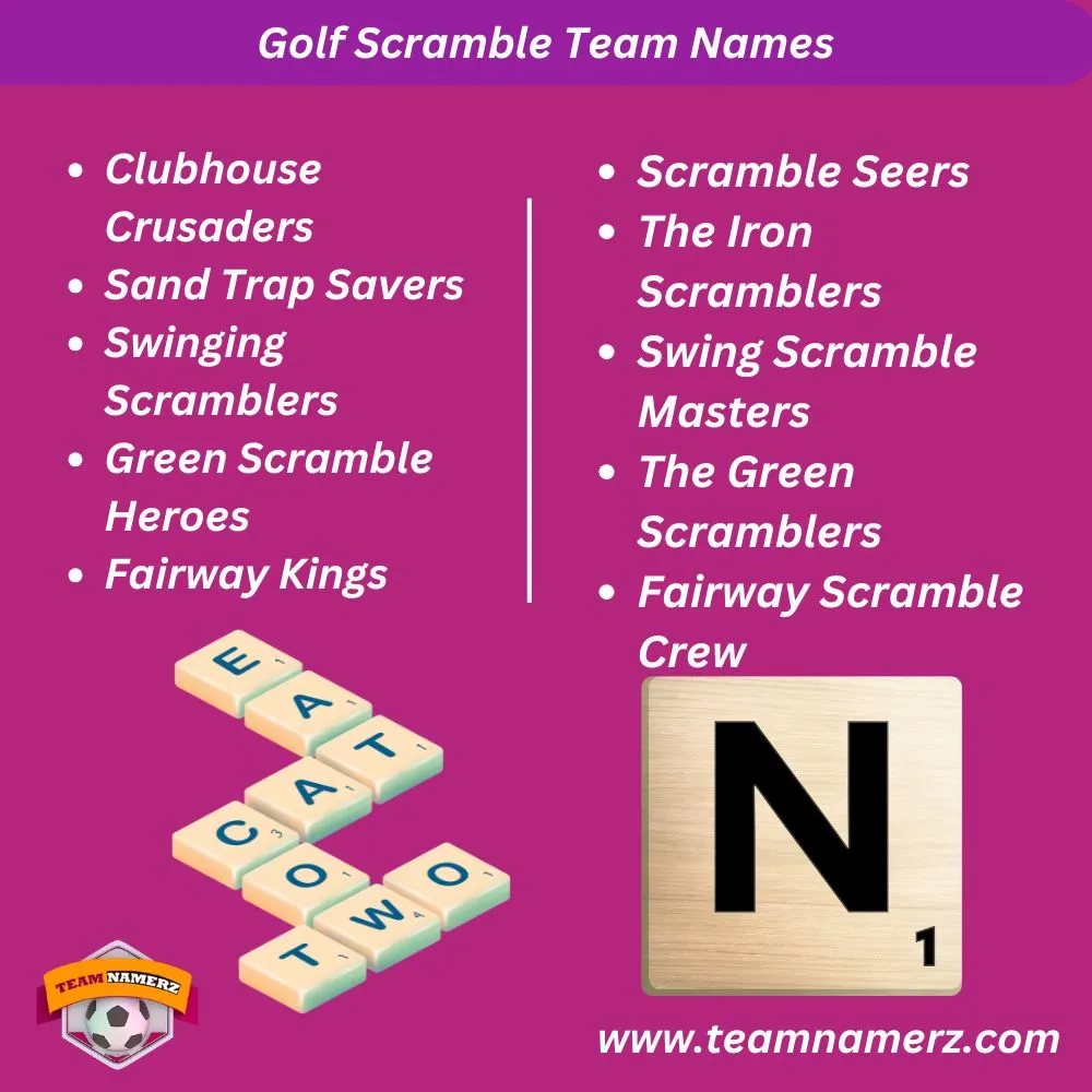 Golf Scramble Team Names