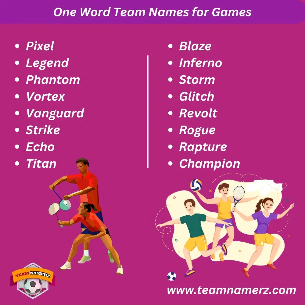 Team Names For Games
