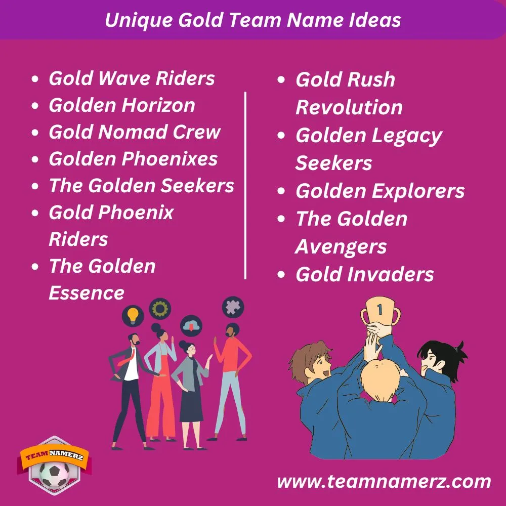 Unique Gold Team Name Ideas