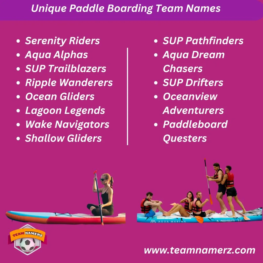 Unique Paddle Boarding Team Names