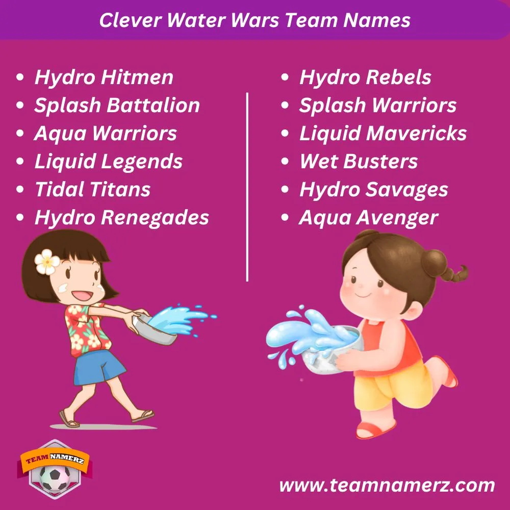 Clever Water Wars Team Names