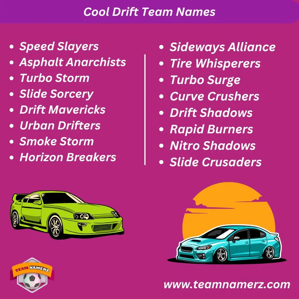 Cool Drift Team Names