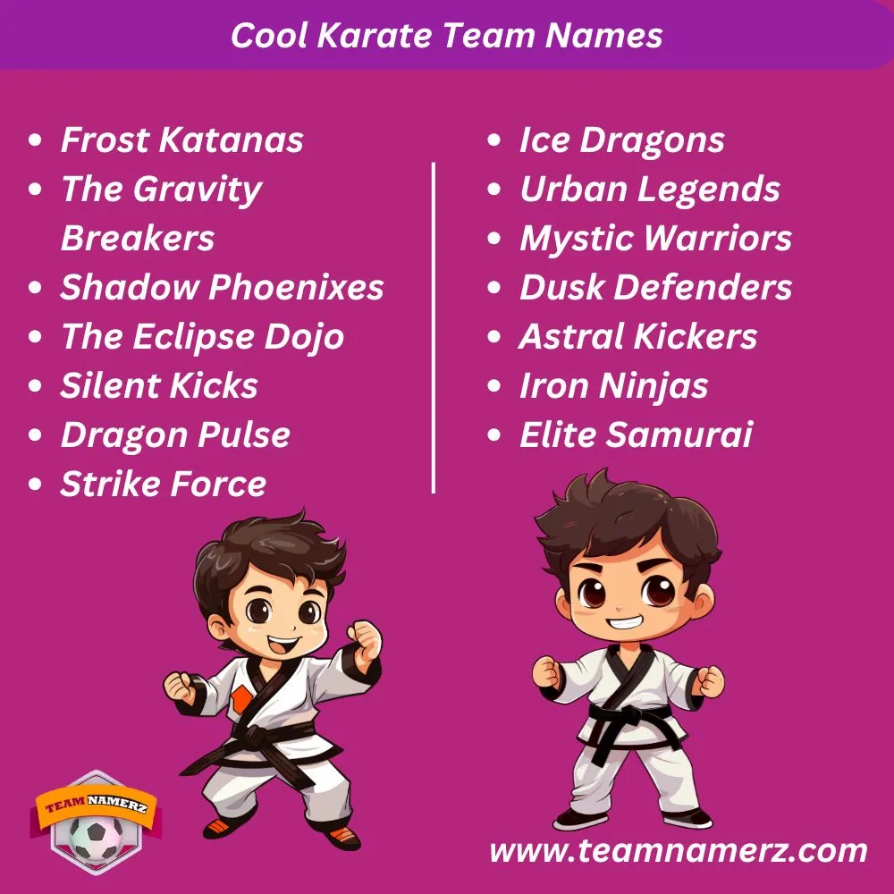Cool Karate Team Names