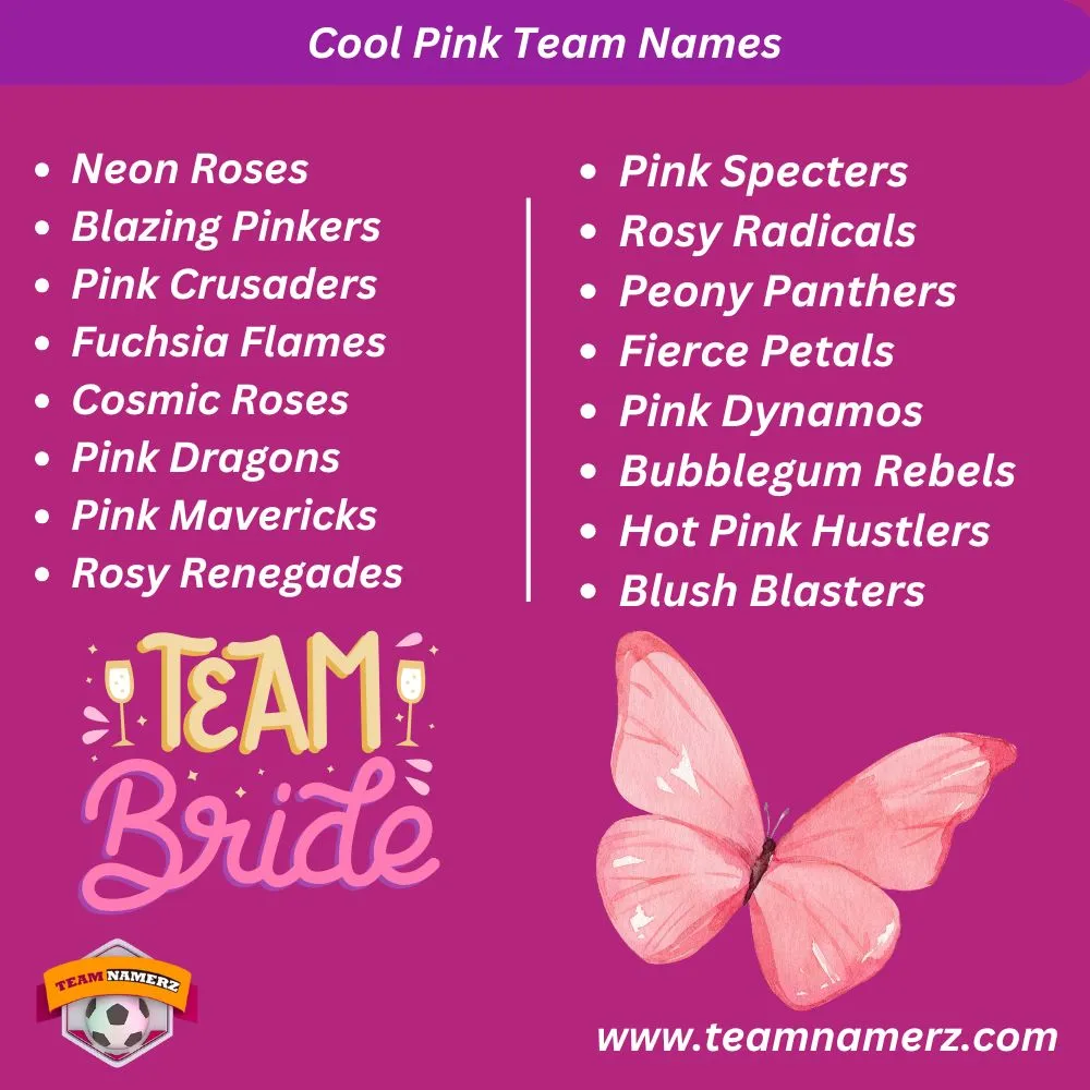 Cool Pink Team Names
