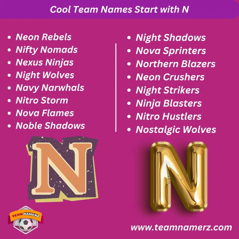 Cool Team Names Start With N