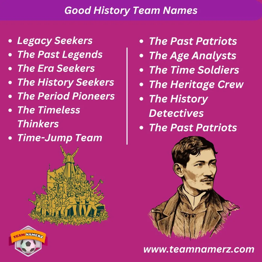 Good History Team Names
