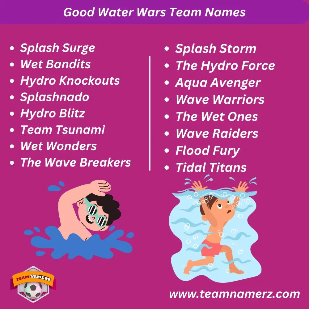 Good Water Wars Team Names