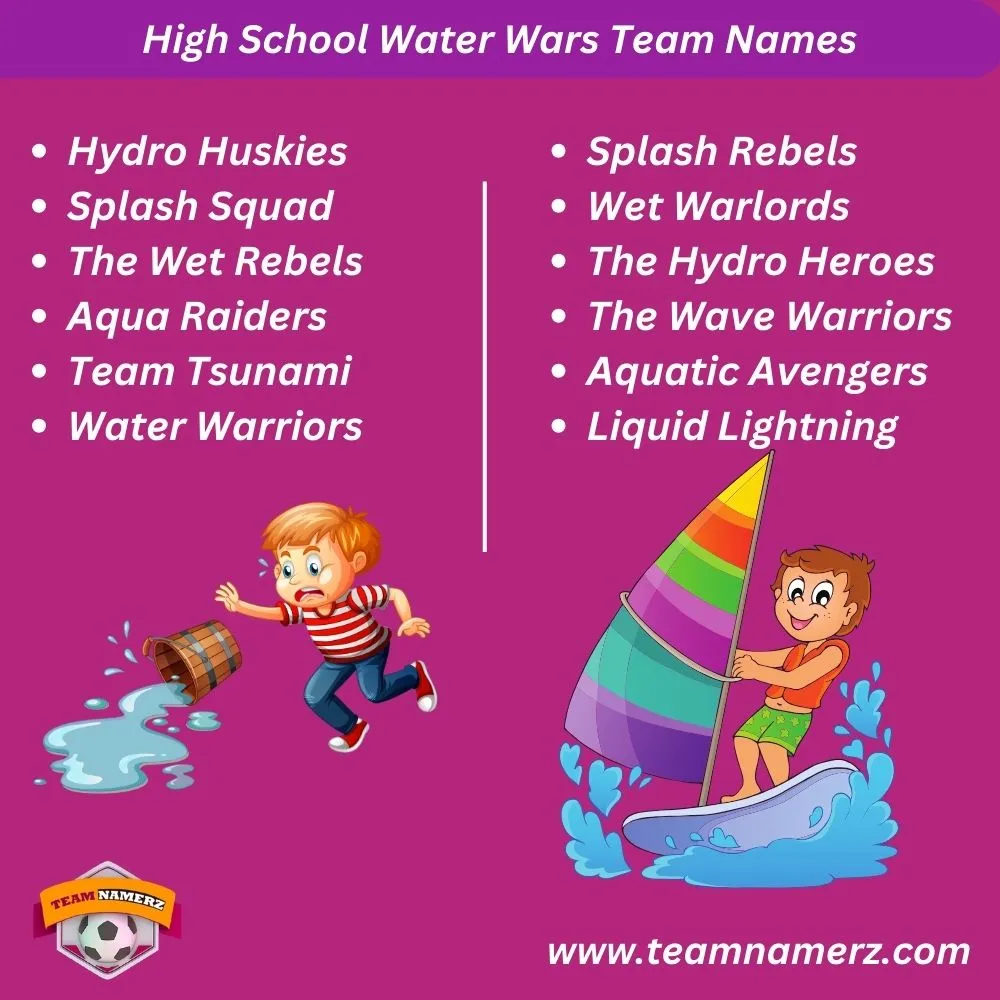 High School Water Wars Team Names