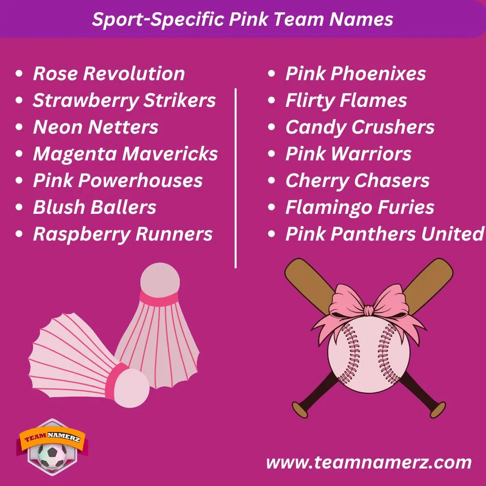 Sport Specific Pink Team Names