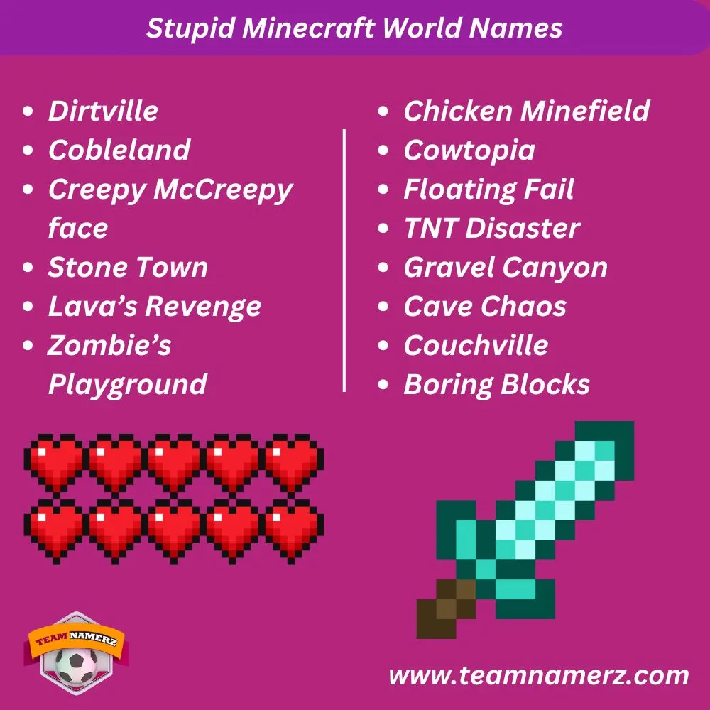 Stupid Minecraft World Names